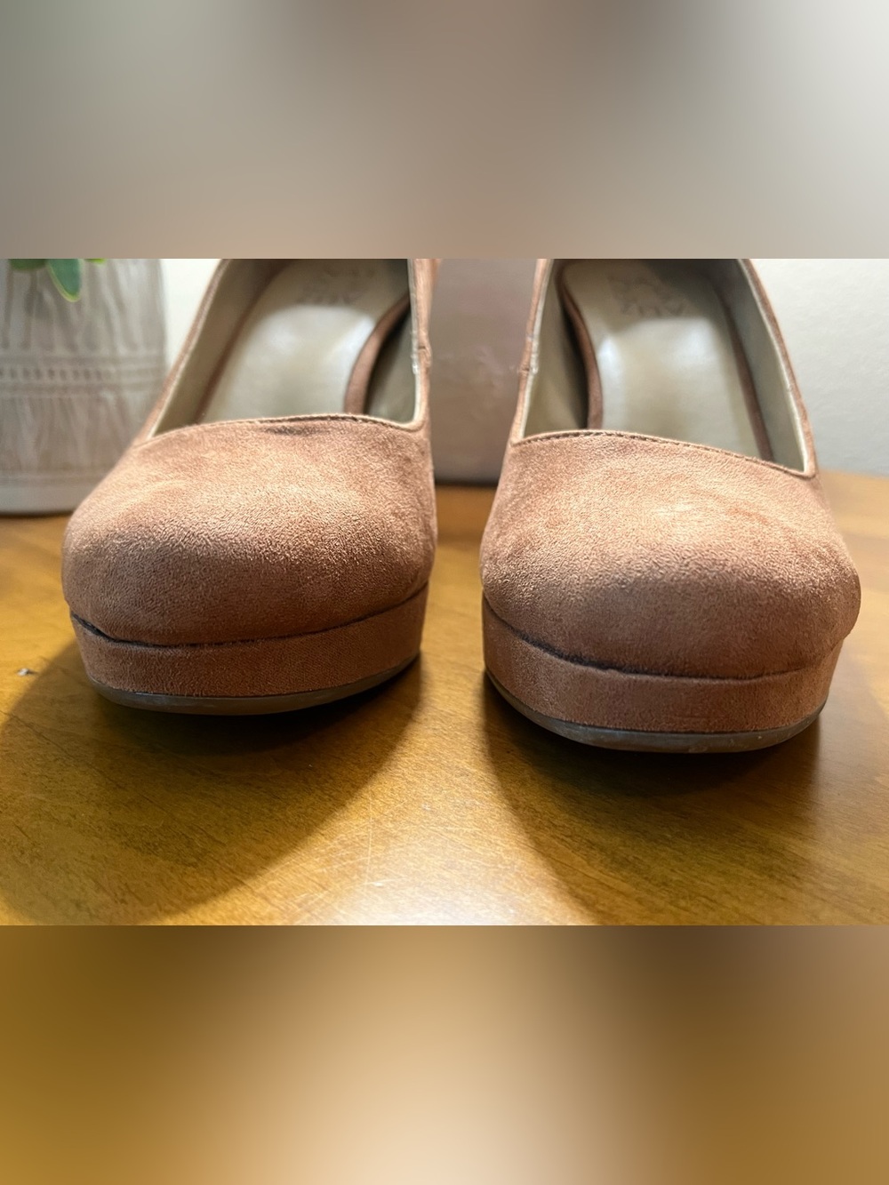 Naturalizer Berlin Platform Pump in Cognac Brown Faux Suede β’ Size 8.5 β’ EUC - Picture 8 of 12